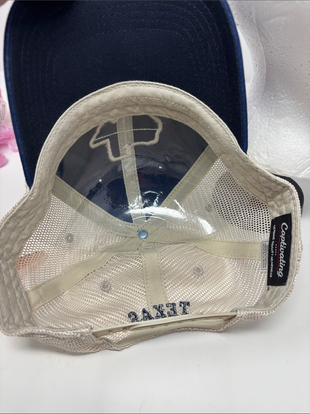 Captivating Navy Trucker Hat with Texas Patch - Picture 5 of 7